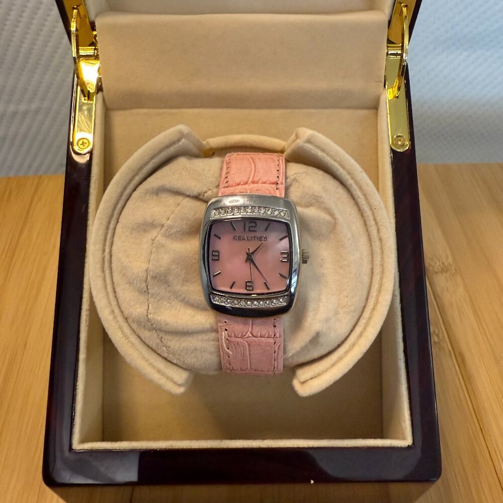 Realities by Liz Claiborne Ladies' Pink Watch w/ Rhinestones, 32.5mm
